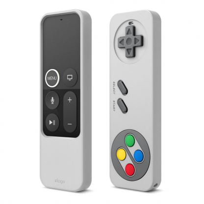 Elago R4 Retro Case - удароустойчив силиконов калъф за Apple TV Siri Remote (2021) (светлосив)