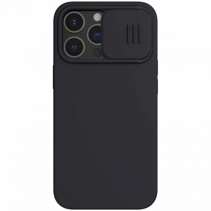 Nillkin CamShield Silky Magnetic Silicone Case - силиконов (TPU) калъф с MagSafe за iPhone 13 Pro Max (черен)