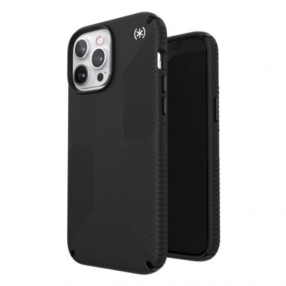 Speck Presidio 2 Grip Case - удароустойчив хибриден кейс за iPhone 13 Pro Max, iPhone 12 Pro Max (черен)