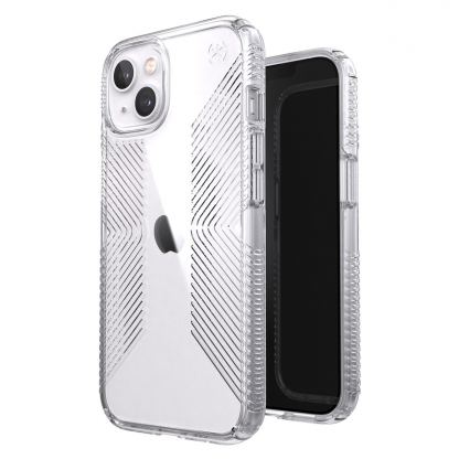Speck Presidio 2 Grip Case - удароустойчив хибриден кейс за iPhone 13 (прозрачен)