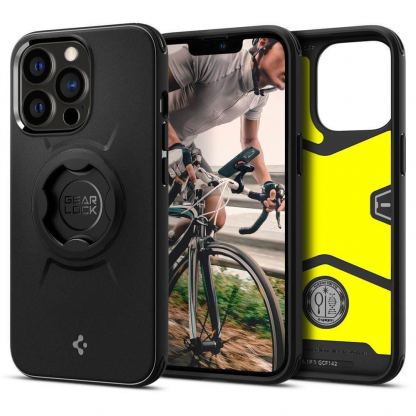 Spigen GearLock Bike Mount Case - хибриден удароустойчив кейс с вграден GearLock механизъм за iPhone 13 Pro Max (black)