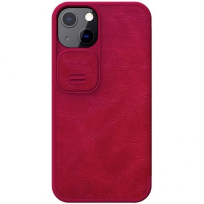 Nillkin Qin Book Pro Leather Flip Case - кожен калъф, тип портфейл за iPhone 13 (червен)