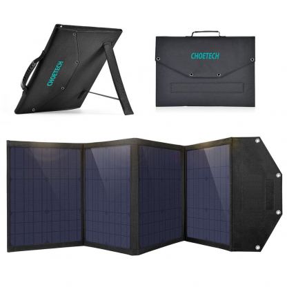 Choetech Foldable Photovoltaic Solar Panel Quick Charge PD 100W - сгъваем соларен панел зареждащ директно вашето устройство от слънцето с DC порт, двва 2xUSB-A и USB-C портове (сив)