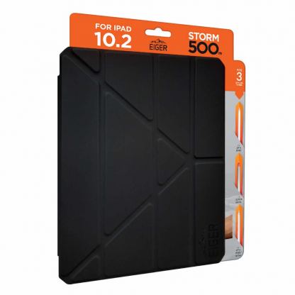 Eiger Storm 500m Case - удароустойчив кейс, тип папка и поставка за iPad 9 (2021), iPad 8 (2020), iPad 7 (2019) (черен)