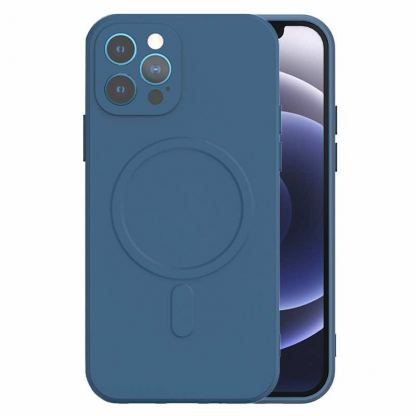 Tel Protect MagSilicone Case - силиконов (TPU) калъф с MagSafe за iPhone 13 Pro (тъмносин)