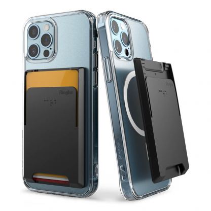 Ringke MagSafe Wallet Case - поликарбонатов портфейл (джоб) за прикрепяне към iPhone с MagSafe (черен)