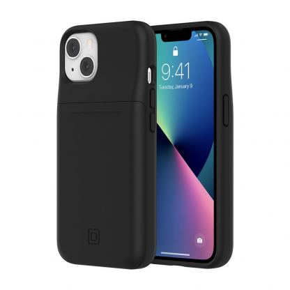 Incipio Stashback Case - хибриден кейс с отделение за кр. карти и висока степен на защита за iPhone 13 (черен)