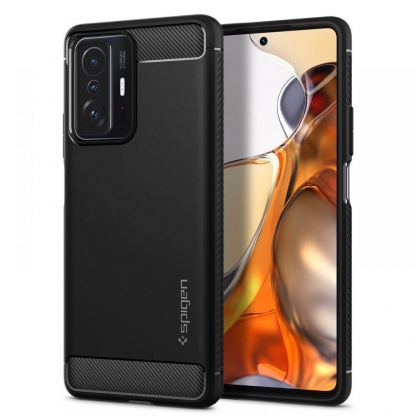 Spigen Rugged Armor Case - тънък качествен силиконов (TPU) калъф за Google Xiaomi 11T, Xiaomi 11T Pro (черен)