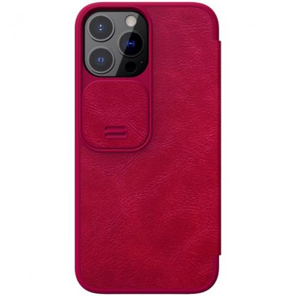 Nillkin Qin Book Pro Leather Flip Case - кожен калъф, тип портфейл за iPhone 13 Pro (червен) 