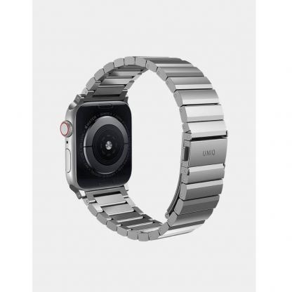 Uniq Strova Stainless Steel Band - стоманена каишка за Apple Watch 42мм, 44мм, 45мм (сребрист)