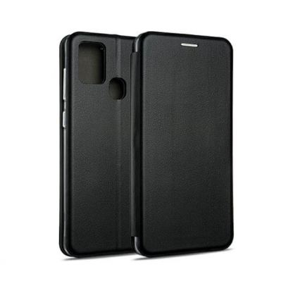 Beline Etui Book Case - хоризонтален кожен калъф с магнит тип портфейл за Samsung Galaxy A21s (черен)