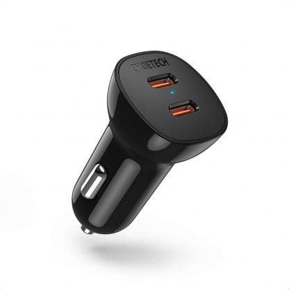 Choetech FCP Dual Quick Car Charger 40W - зарядно за кола с 2xUSB-C изхода с технология за бързо зареждане (черен)