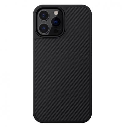 Nillkin Synthetic Fiber Carbon Case - силиконов (TPU) калъф за iPhone 13 Pro (черен)