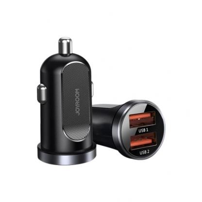 Joyroom Dual USB-A Car Charger 30W - зарядно за кола с 2xUSB-A изхода и технология за бързо зареждане (черен)