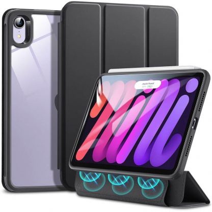 ESR Rebound Hybrid Protection Case - полиуретанов калъф с поставка за iPad mini 6 (2021) (черен-прозрачен)