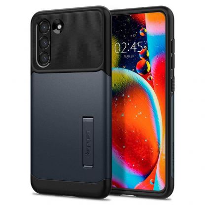 Spigen Slim Armor Case - хибриден кейс с висока степен на защита за Samsung Galaxy S21 FE (тъмносив)