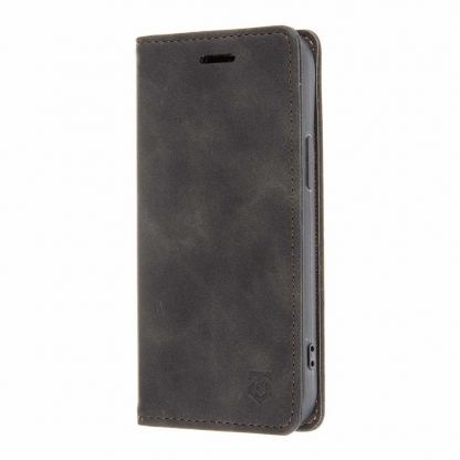 Tactical Xproof Flip Case - кожен калъф с поставка и отделение за кр. карти за iPhone 13 mini (черен)