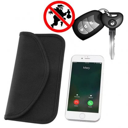 Horizontal Faraday Signal Blocking RFID Car Keys Pouch - хоризонтален джоб (фарадеев кафез) за блокиране на сигнали и RFID защита (черен)