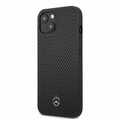 Mercedes-Benz Genuine Leather Hard Case - дизайнерски кожен кейс (естествена кожа) за iPhone 13 (черен)
