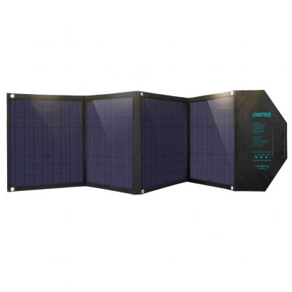 Choetech Foldable Photovoltaic Solar Panel Quick Charge PD 80W - сгъваем соларен панел зареждащ директно вашето устройство от слънцето с DC порт, двва 2xUSB-A и USB-C портове (сив)