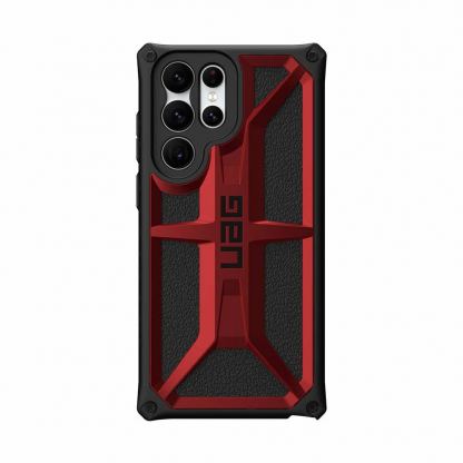 Urban Armor Gear Monarch Case - удароустойчив хибриден кейс за Samsung Galaxy S22 Ultra (черен-червен)