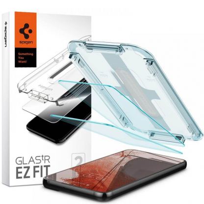 Spigen Tempered Glass GLAS.tR EZ Fit - калено стъклено защитно покритие за дисплея на Samsung Galaxy S22 (2 броя) (прозрачно)