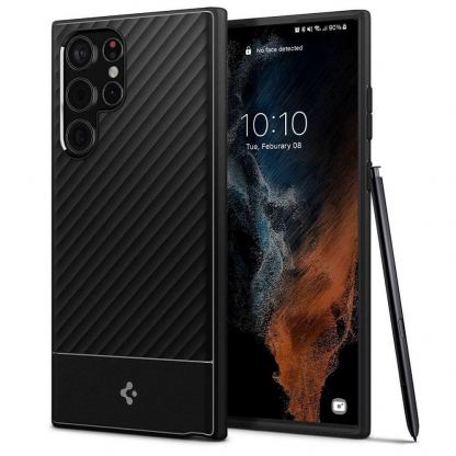 Spigen Core Armor - силиконов (TPU) калъф с висока степен на защита за Samsung Galaxy S22 Ultra (черен)