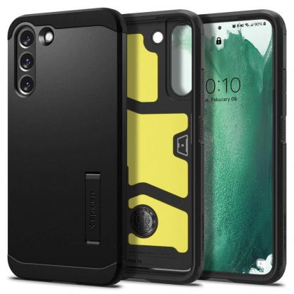 Spigen Tough Armor Case - хибриден кейс с най-висока степен на защита за Samsung Galaxy S22 Plus (черен)
