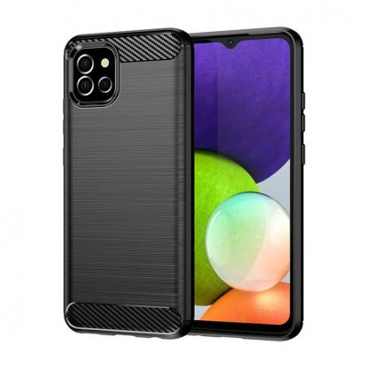 Carbon Flexible TPU Case  - тънък силиконов (TPU) калъф за Samsung Galaxy A03s (черен)