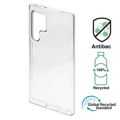 4smarts AntiBac Eco Case - силиконов кейс с антибактериално покритие за Samsung Galaxy S22 Ultra (прозрачен)