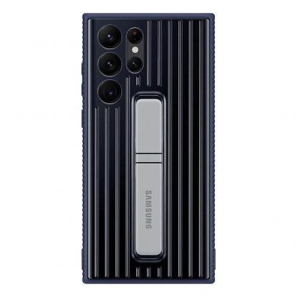 Samsung Protective Standing Cover EF-RS908CNEGWW - оригинален хибриден кейс за Samsung Galaxy S22 Ultra (тъмносин)