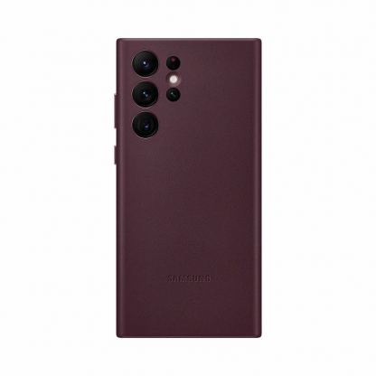 Samsung Leather Cover EF-VS908LEEGWW - оригинален кожен кейс (естествена кожа) за Samsung Galaxy S22 Ultra (червен)