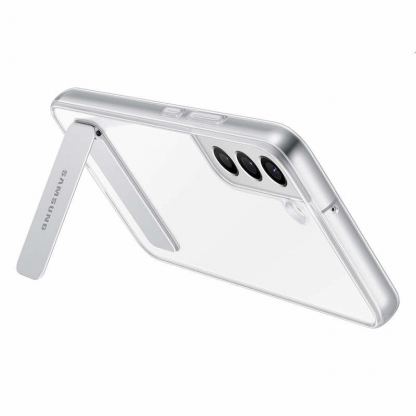 Samsung Clear Standing Cover EF-JS906CTEGWW - оригинален удароустойчив хибриден кейс с поставка за Samsung Galaxy S22 Plus (прозрачен)