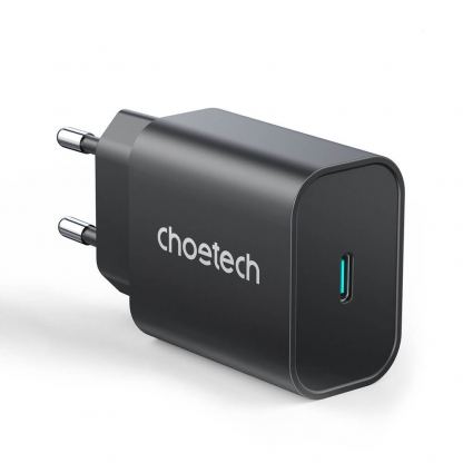 Choetech PPS USB-C PD Wall Charger 25W - захранване за ел. мрежа с USB-C изход и технология за бързо зареждане (черен)