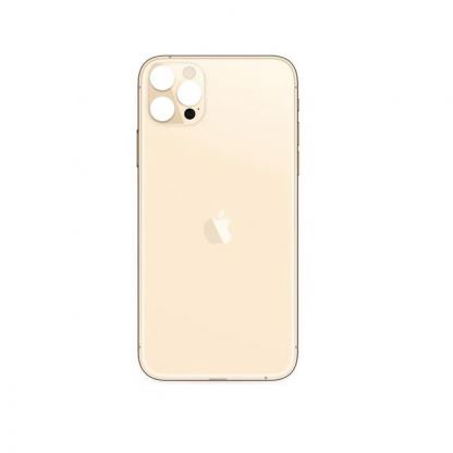 Apple iPhone 12 Pro Backcover Full Assembly - оригинален резервен заден капак заедно с Lightning порт, безжично зареждане, лидар скенер и бутони (златист)