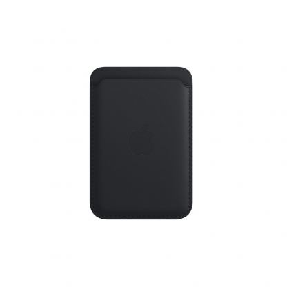 Apple iPhone Leather Wallet with MagSafe And Find My Support - оригинален кожен портфейл (джоб) за прикрепяне към iPhone с MagSafe (черен)