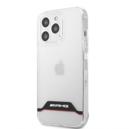 AMG Red Stripes Hard Case - дизайнерски кейс с висока защита за iPhone 13 Pro Max (прозрачен)
