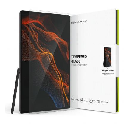 Ringke Invisible Defender ID Glass Tempered Glass 2.5D - калено стъклено защитно покритие за дисплея на Samsung Galaxy Tab S8 Ultra (2022) (прозрачен)