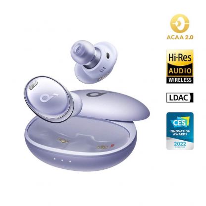 Anker Soundcore Liberty 3 Pro TWS Noise-Cancelling Earbuds - безжични блутут слушалки с кейс за мобилни устройства (лилав)