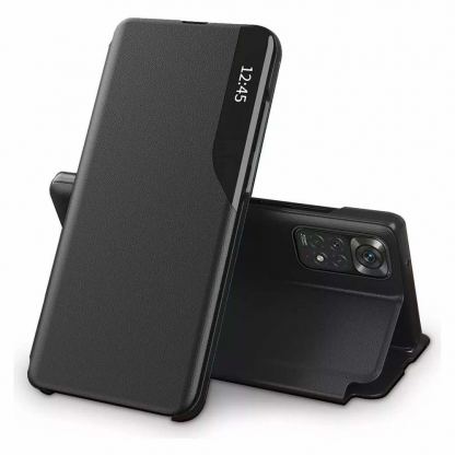Tech-Protect Smart View Leather Flip Case - кожен калъф, тип портфейл за Xiaomi RedMi Note 11 Pro (черен)