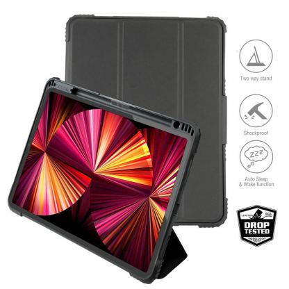 4smarts Endurance Folio Protective Case - удароустойчив хибриден кейс за iPad Air 5 (2022), iPad Air 4 (2020), iPad Pro 11 M1 (2021), iPad Pro 11 (2020), iPad Pro 11 (2018) (черен)