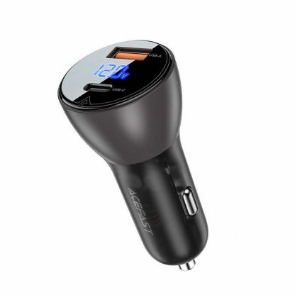 Acefast B6 Dual Car Charger 63W - зарядно за кола с USB-A и USB-C изходи с технология за бързо зареждане (черен)