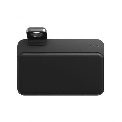 Nomad Base Station MagSafe Hub with Apple Watch Charger Mount - двойна поставка (пад) с MagSafe и до 10W безжично захранване за зареждане на iPhone с MagSafe, Apple Airpods и Apple Watch (черен)