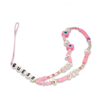 Guess Beads Shell Phone Strap - дизайнерска връзка против изпускане на вашия смартфон (розов)