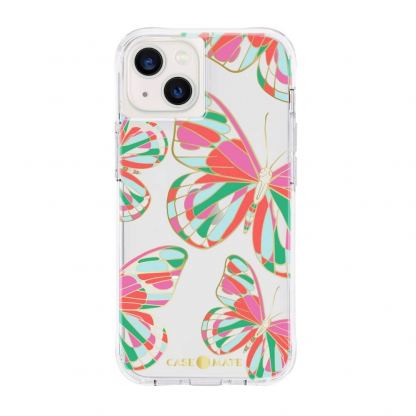 CaseMate Tough Print Case - дизайнерски кейс с висока защита за iPhone 13 (розов)