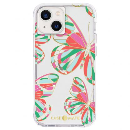 CaseMate Tough Print Case - дизайнерски кейс с висока защита за iPhone 13 mini, iPhone 12 mini (розов)