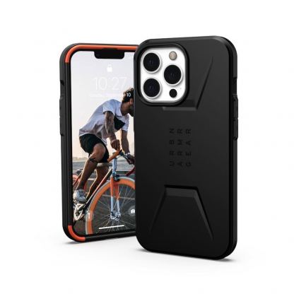 Urban Armor Gear Civilian MagSafe Case - удароустойчив хибриден кейс с вграден магнитен конектор (MagSafe) за iPhone 13 Pro Max (черен)