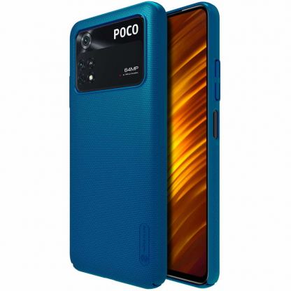 Nillkin Super Frosted Shield Case - поликарбонатов кейс за Xiaomi Poco M4 Pro (син)