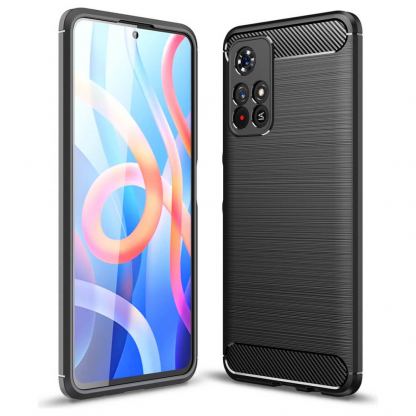 Tech-Protect Carbon Flexible TPU Case  - тънък силиконов (TPU) калъф за Xiaomi Redmi Note 11S 5G, Xiaomi Poco M4 Pro 5G (черен)