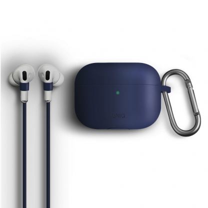 Uniq Vencer Silicone Hang Case - силиконов (TPU) калъф и силиконово въженце за Apple AirPods Pro (син)
